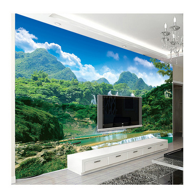 KOMNNI Natural Landscape Waterfall Peel And Stick Wallpapers 3D Wall Murals Living Room Bedroom TV Background Wall Large Mural