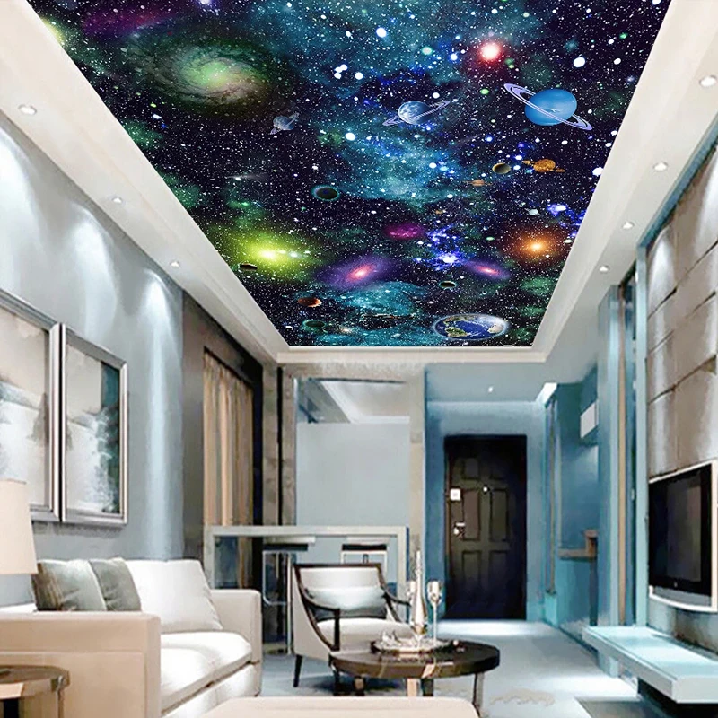 KOMNNI Custom Universe Starry Sky 3d Poster Wallpaper Bedroom Living Room Study Room Ceiling Decoration Mural