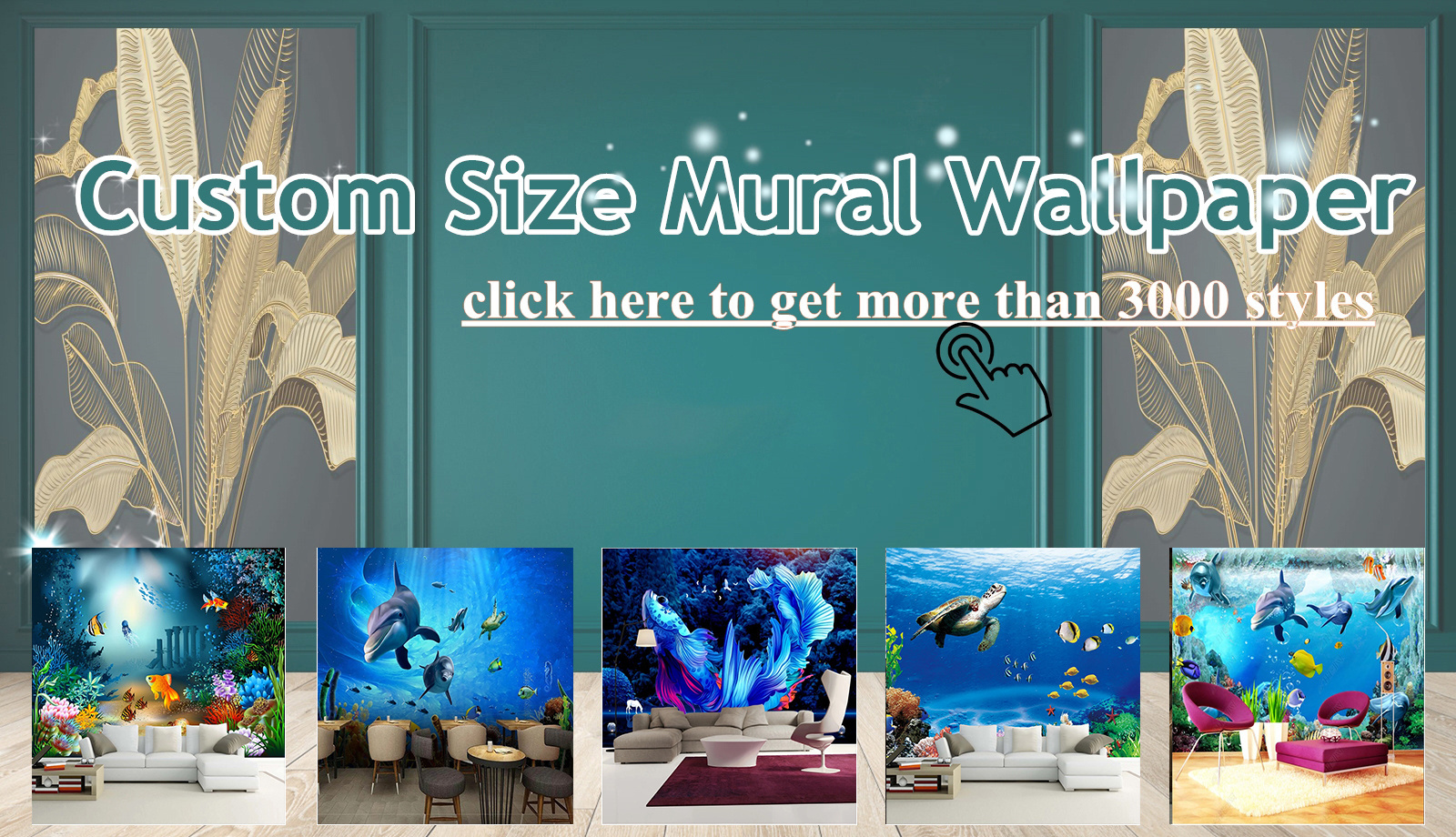 KOMNNI Custom Blue Ocean Underwater World Wallpaper 3D Mural Living Room Bedroom TV Background Wall Papers Home Decor