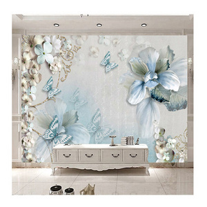 KOMNNI Modern 3d Butterfly Flowers Wallpaper Jewelry Murals Living Room Tv Sofa Bedroom 3d Wall Mural