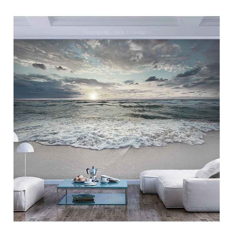 KOMNNI Sea And Beach Wallpaper Nature Sea Sky Wall Mural Wall Decoration Landscape Wallpaper