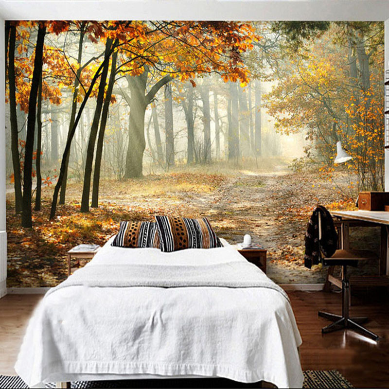 KOMNNI Modern Forest 3D Wall Mural Living Room Bedroom Dining Room Romantic Photo Wallpaper Home Decor Wall Painting