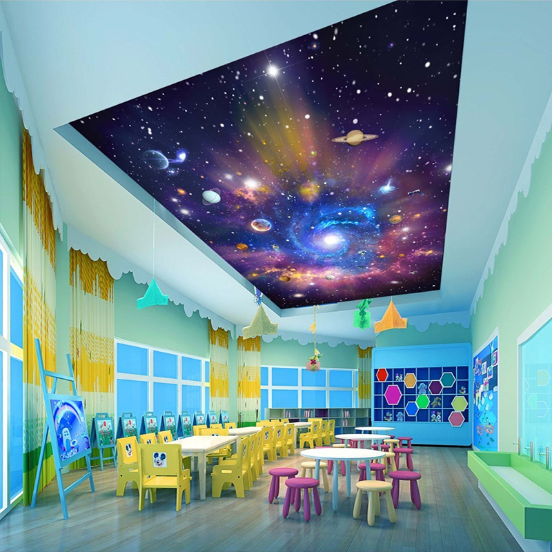 KOMNNI Custom 3D Wallpaper Star Universe Galaxy Room Suspended Ceiling Wall Mural Living Room Bedroom Wallpaper Home Decor