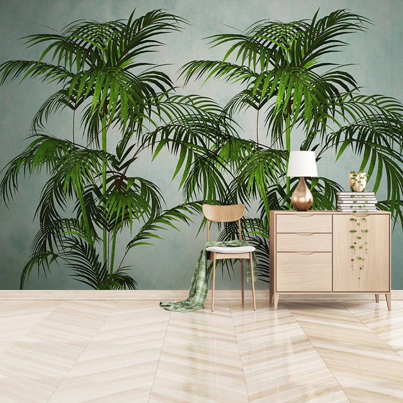 KOMNNI Custom Size Tropical Green Plant Banana Leaf Mural Home Decoration Modern Wallpaper For Bedroom Peel And Stick Wall Mural