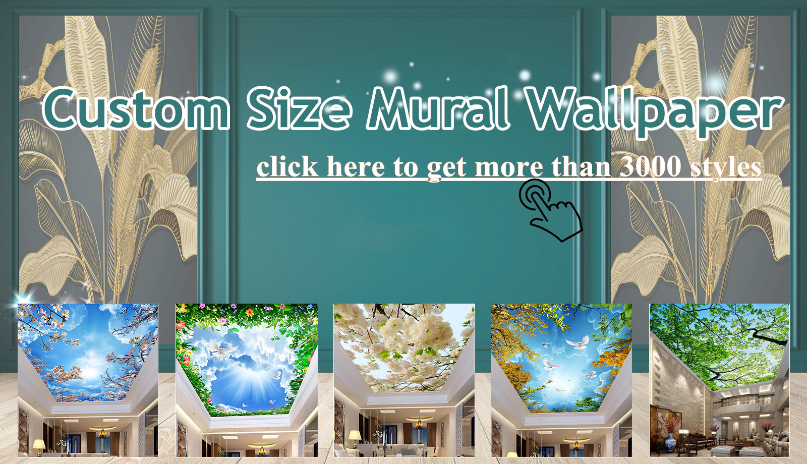 KOMNNI 3D Wallpaper Murals Blue Sky White Clouds Rainbow Mural Living Room Bedroom Interior Ceiling Wall Paper