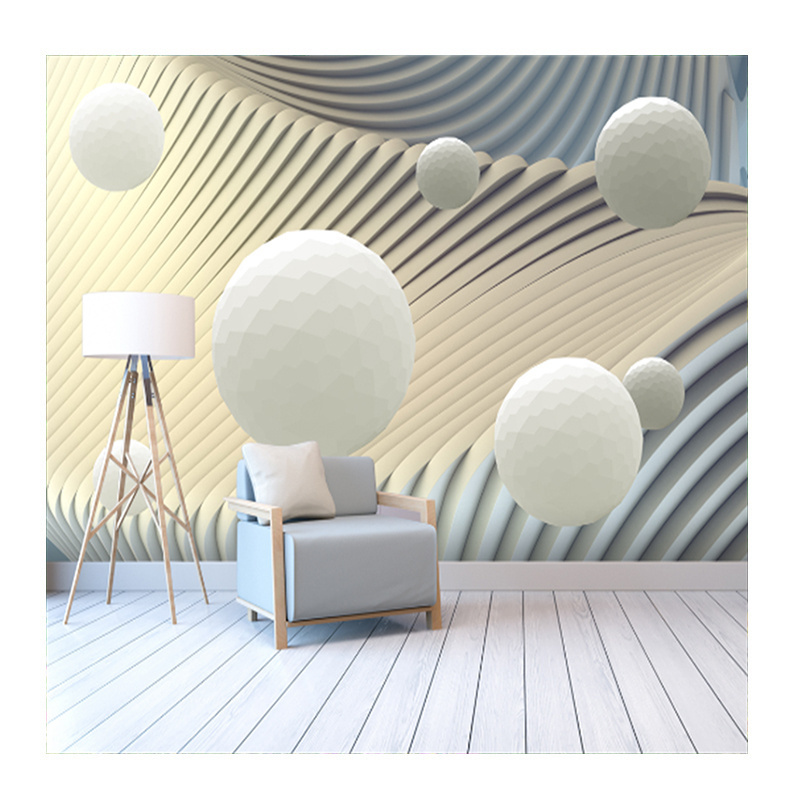 KOMNNI  Abstract Three-Dimensional Space Sphere 3d Background Wallpaper Simple Home Custom Mural Wall Cloth Wallpaper