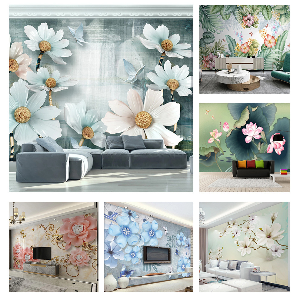 KOMNNI  Photo Wallpaper 3D Stereo White Rose Flower Bubble Mural Wall Paper Living Room TV Sofa Backdrop Wall Cloth Home Decor