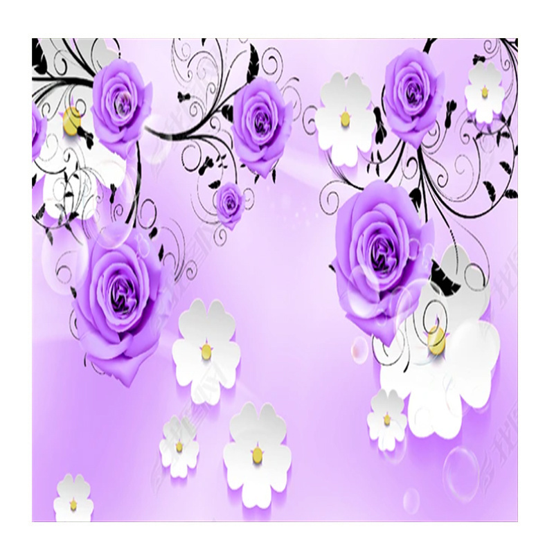 KOMNNI Mural European Rose Flower Wallpaper Photo Peel And Stick Wall Painting Living Room Hotel Luxury Decoration Wall Mural