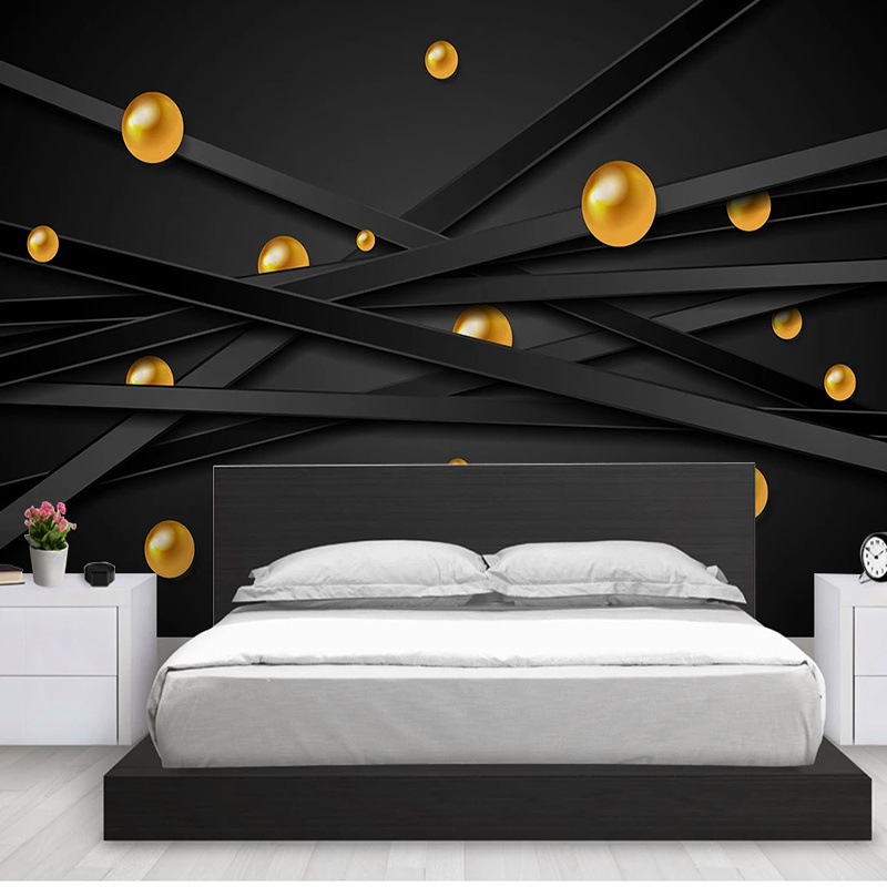 KOMNNI Geometric Solid Circles Self-Adhesive Mural Restaurant Cafe Wallpaper Boy Bedroom Background 3d Wall Mural Decor Poster