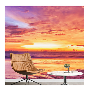 KOMNNI Custom Sunset Ocean 3d Wallpaper Nature Wilderness Country Landscape Wall Mural Living Room Bedroom Office Wallpaper