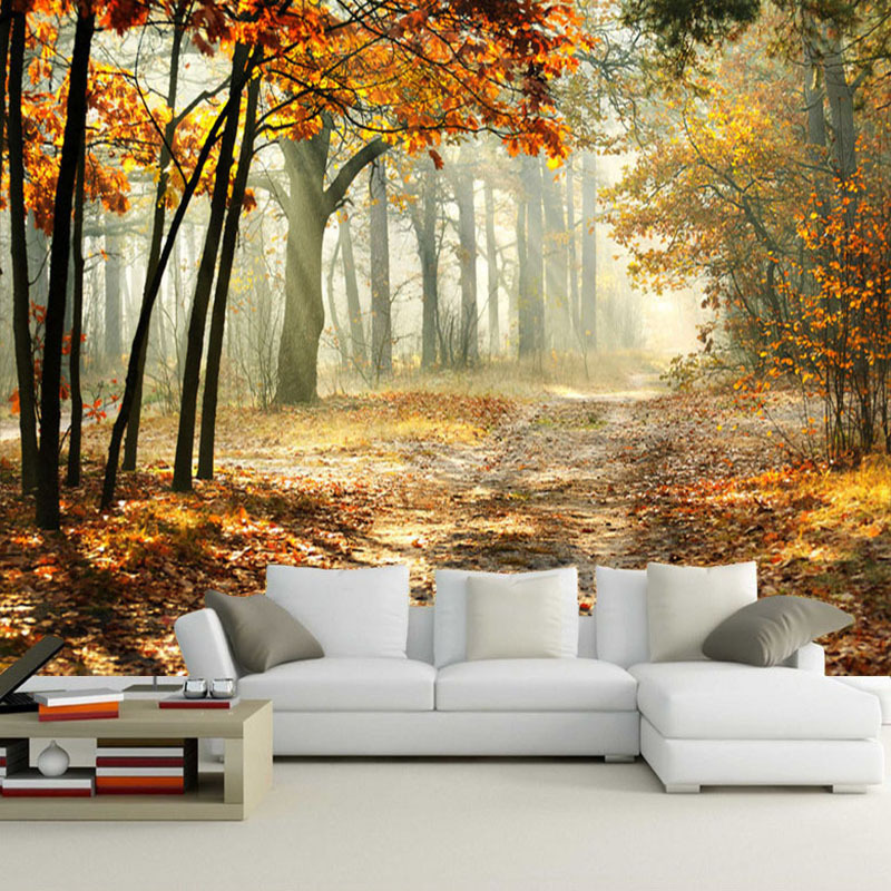 KOMNNI Modern Forest 3D Wall Mural Living Room Bedroom Dining Room Romantic Photo Wallpaper Home Decor Wall Painting