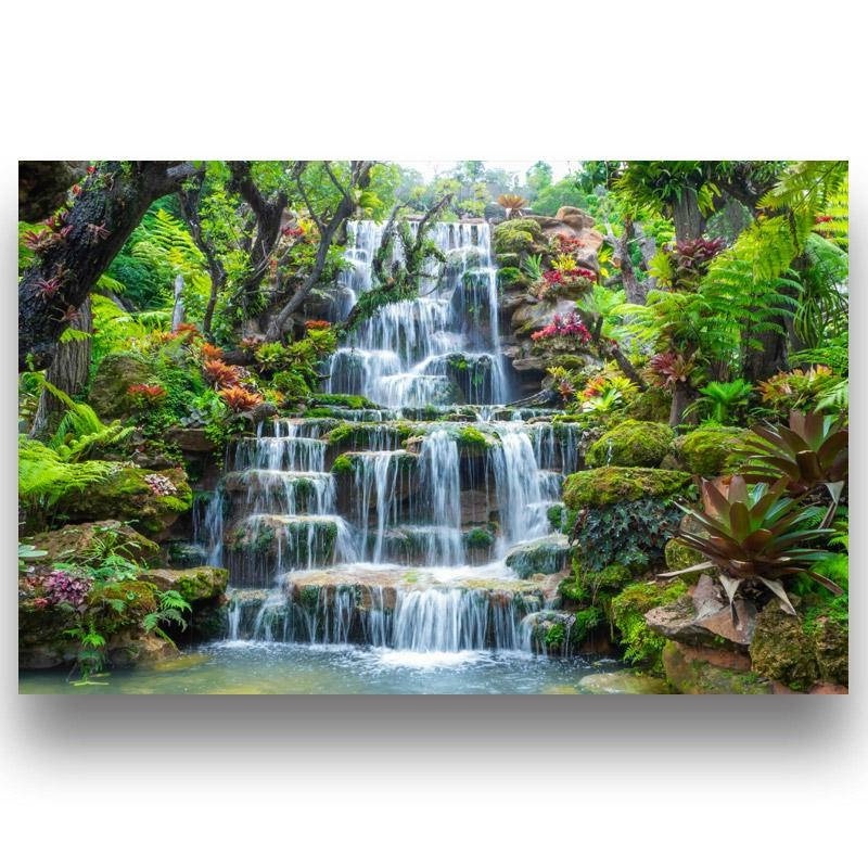 Green Forest Waterfall Mural Natural Scenery Custom 3d Wallpaper Bedroom Living Room Background Wall Mural