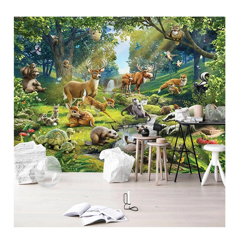 KOMNNI Custom 3d Wallpaper Animal World Children Room Bedroom Mural Background Wallpaper