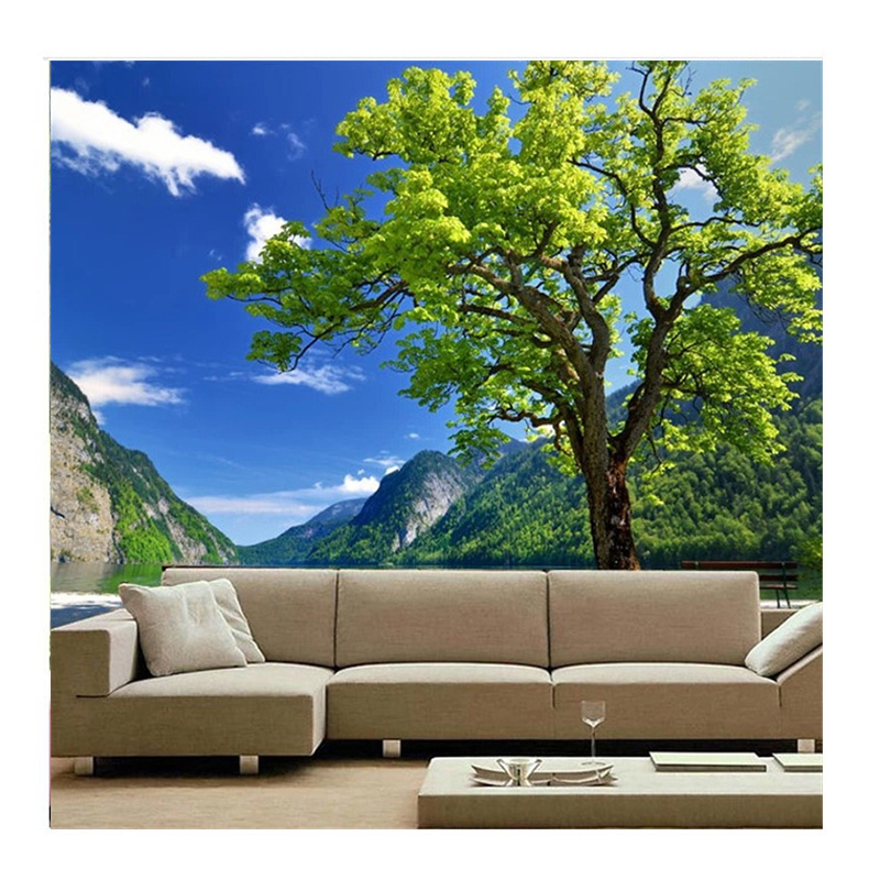 KOMNNI 3d Wall Paper Beautiful Landscape Tree 3d Mural Living Room Dining Room Sofa Bedroom Wallpaper