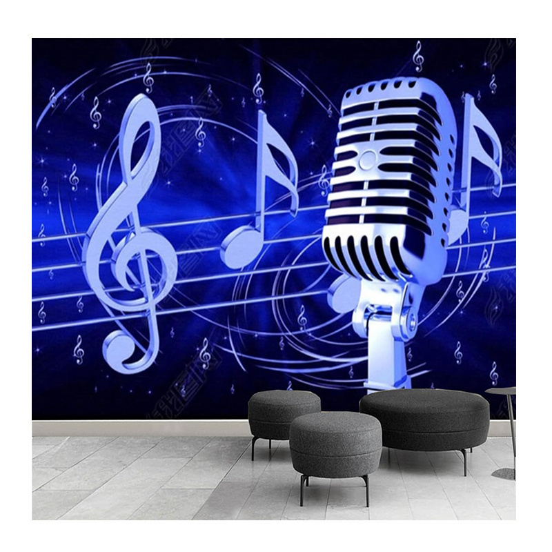 Custom Retro Creative Music 3d Wall Mural Music Hip Hop Big Wallpaper Boy Girl Room 3d Background Wall Mural