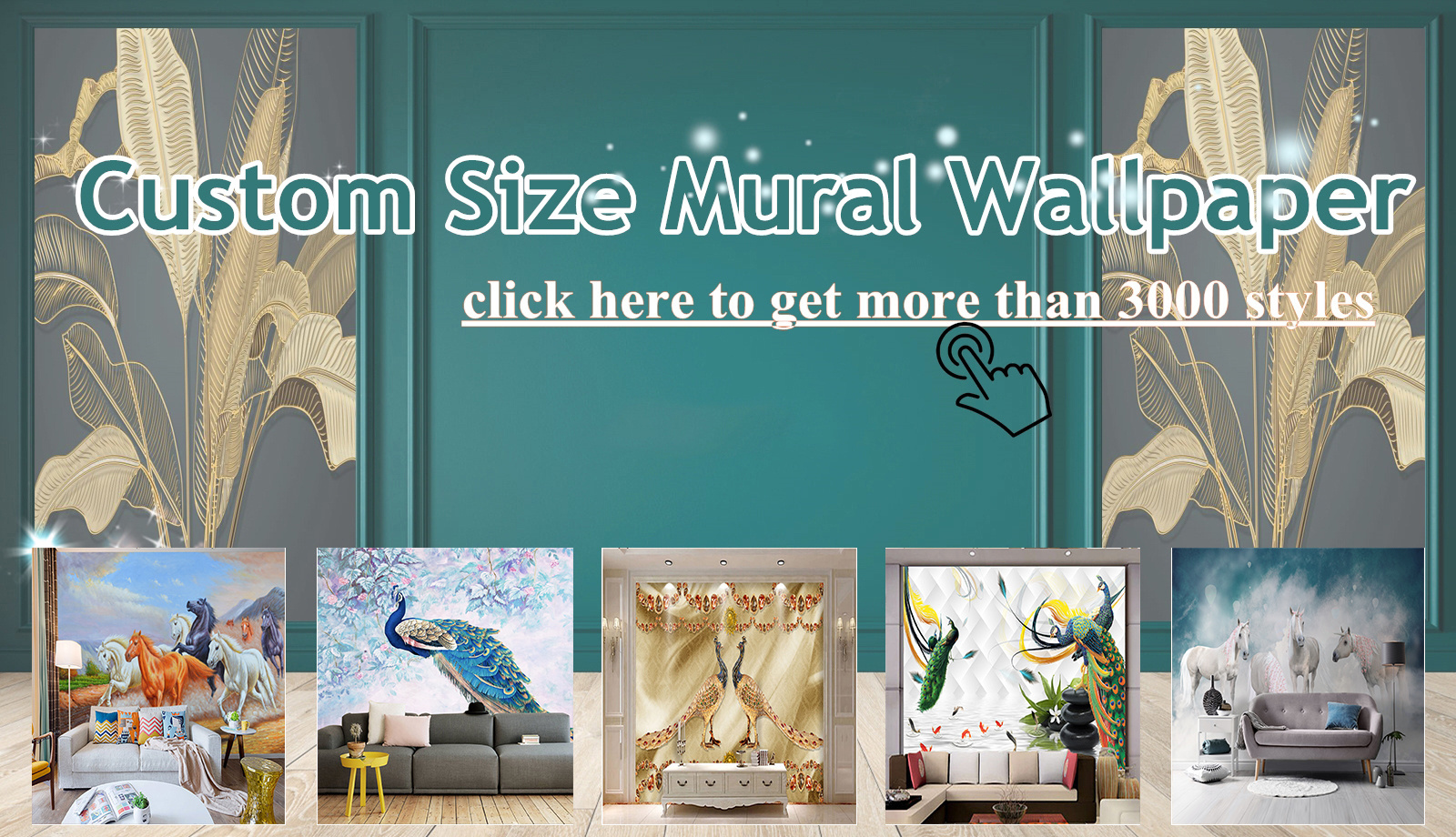 KOMNNI Custom Peel And Stick Mural Hand-Painted Abstract Lines Ink Wallpaper Landscape Peacock Wall Mural Background Wallpaper