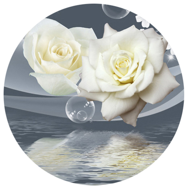 KOMNNI  Photo Wallpaper 3D Stereo White Rose Flower Bubble Mural Wall Paper Living Room TV Sofa Backdrop Wall Cloth Home Decor