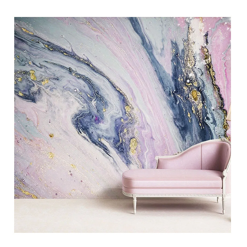 KOMNNI Custom Wallpaper 3D Pink Abstract Marble Mural Wall Paper Living Room Bedroom Art Home Decor Wall Painting