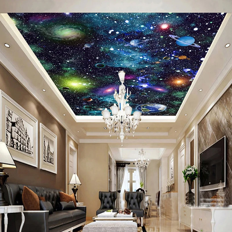 KOMNNI Custom Universe Starry Sky 3d Poster Wallpaper Bedroom Living Room Study Room Ceiling Decoration Mural