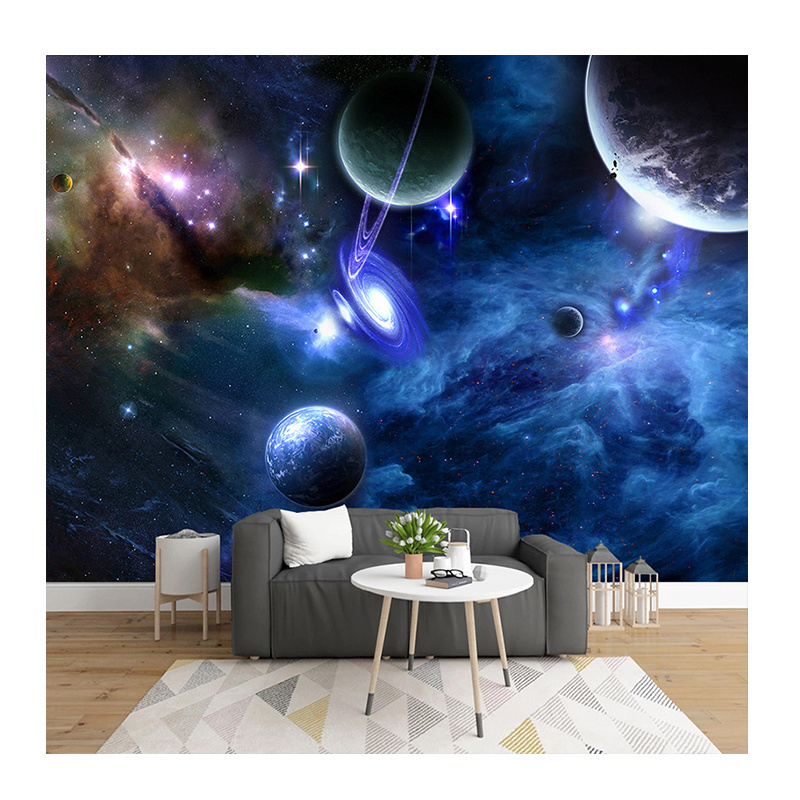 KOMNNI Custom 3D Mural Starry Sky Universe Space Planet Wallpaper For Living Room Bedroom Wall Murals Home Decoration