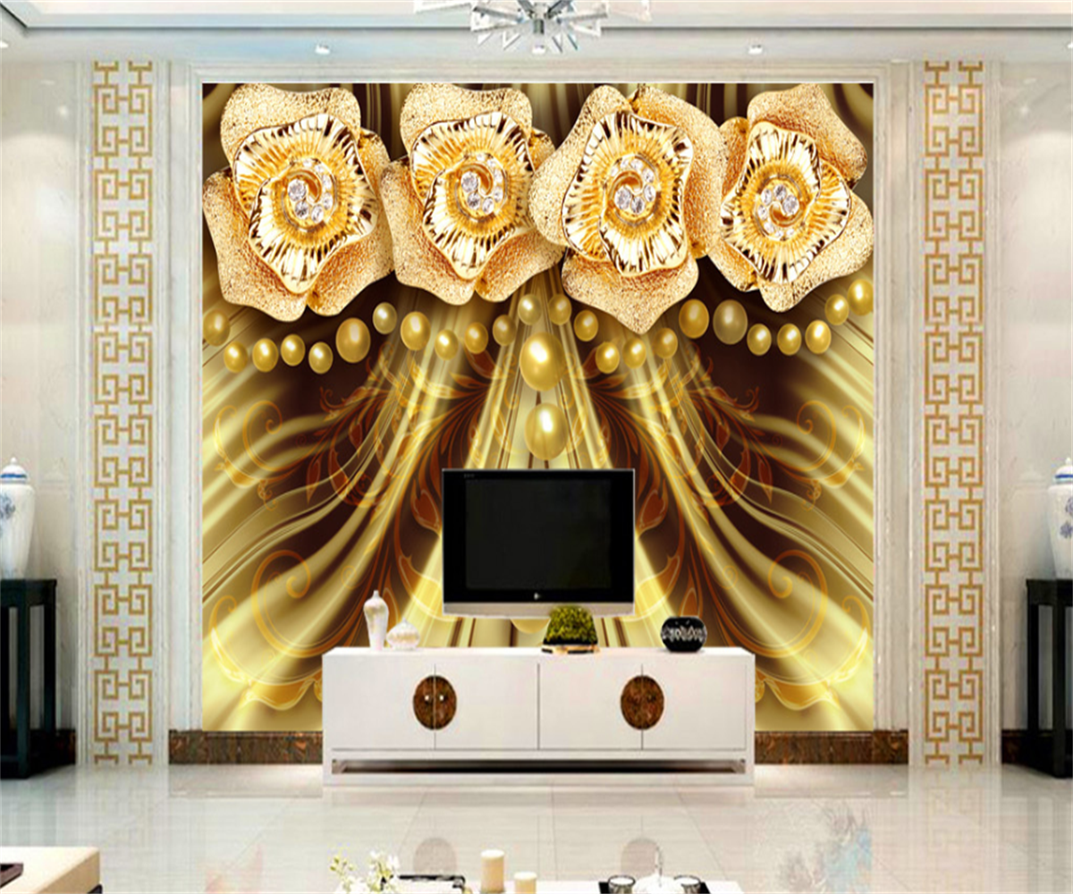 KOMNNI Custom Tooling Wallpaper Mural Decoration Wedding Clothing Store Villa Luxury Background Wall Mural