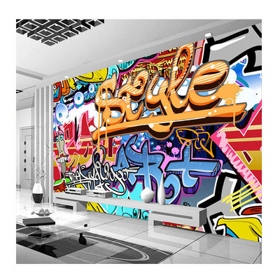 KOMNNI Custom Mural 3D Cartoon Graffiti Wall Papers Moisture Modern Style For Kids' Bedroom Living Room Home Decor Wallpaper