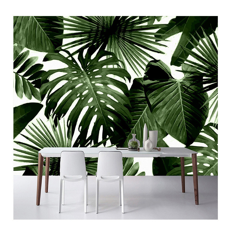 KOMNNI Custom Tropical Rain Forest Wall Mural Banana Leaves Wallpaper  Living Room Bedroom TV Home Decor 3D Murals