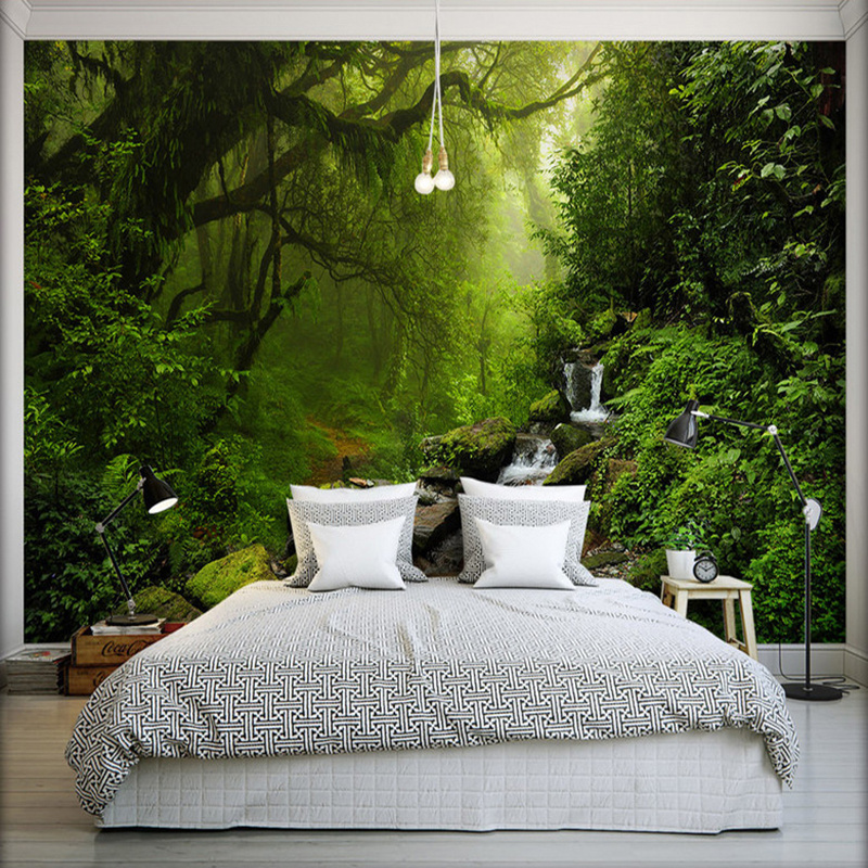 KOMNNI Custom Wall Murals 3D Forest Wallpaper  Nature Landscape Mural Bedroom Living Room Home Decor Wall Papers