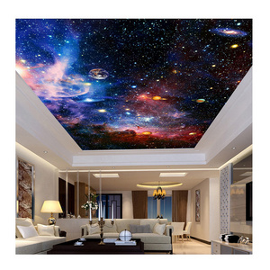 KOMNNI Universe Star Sky Peel And Stick Mural Living Room Ceiling Fresco European Style Home Decoration Wall Ceiling Wallpaper