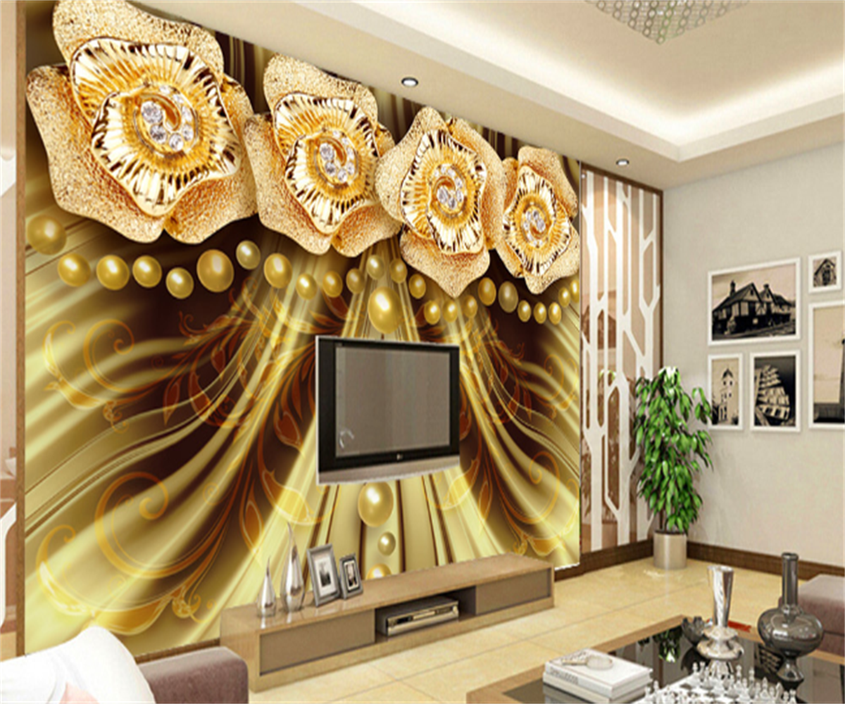 KOMNNI Custom Tooling Wallpaper Mural Decoration Wedding Clothing Store Villa Luxury Background Wall Mural