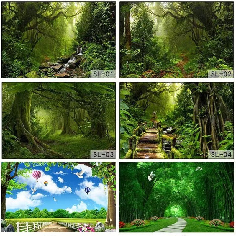 Green Forest Waterfall Mural Natural Scenery Custom 3d Wallpaper Bedroom Living Room Background Wall Mural