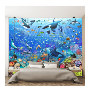 KOMNNI Custom Blue Ocean Underwater World Wallpaper 3D Mural Living Room Bedroom TV Background Wall Papers Home Decor