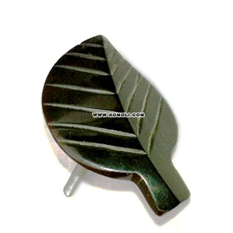 Leaf shaped carved horn bone knob drawer pull for wholesale furniture