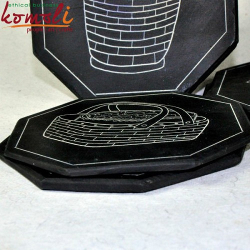 Stone black slate coasters cheese plate hearts coaster