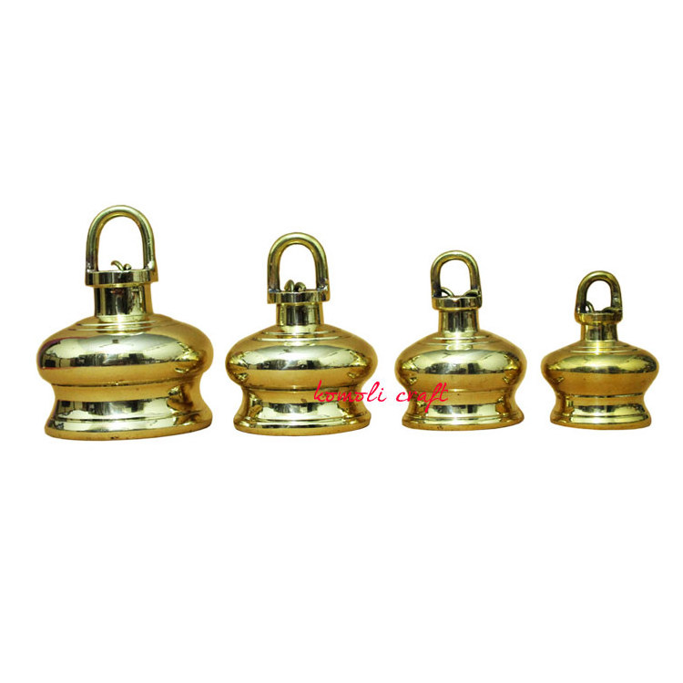 Shiny home decoration small brass hanging bells for doors