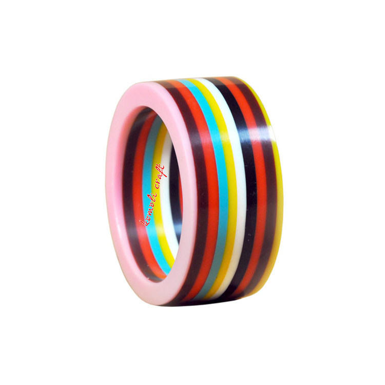 Multi colour wholesale custom jewellery stripe resin bangle