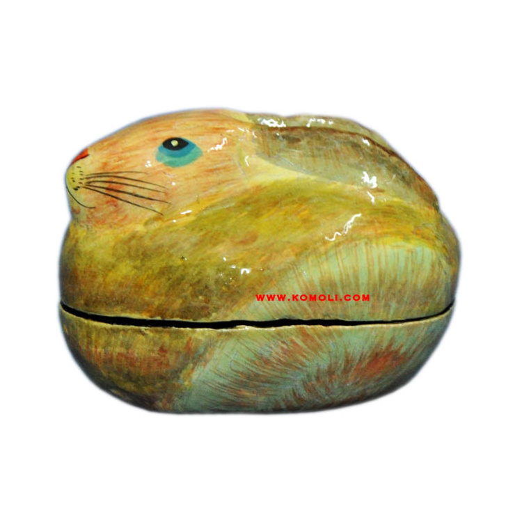 Hand painted paper mache animal shaped keepsake easter egg box gift boxes