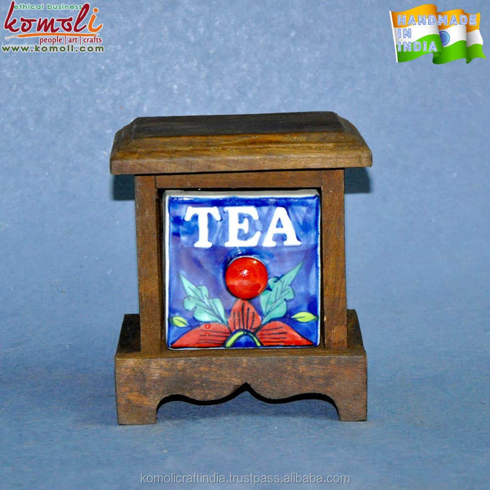 Tea coffee sugar miniature kitchen home decoration wooden storage