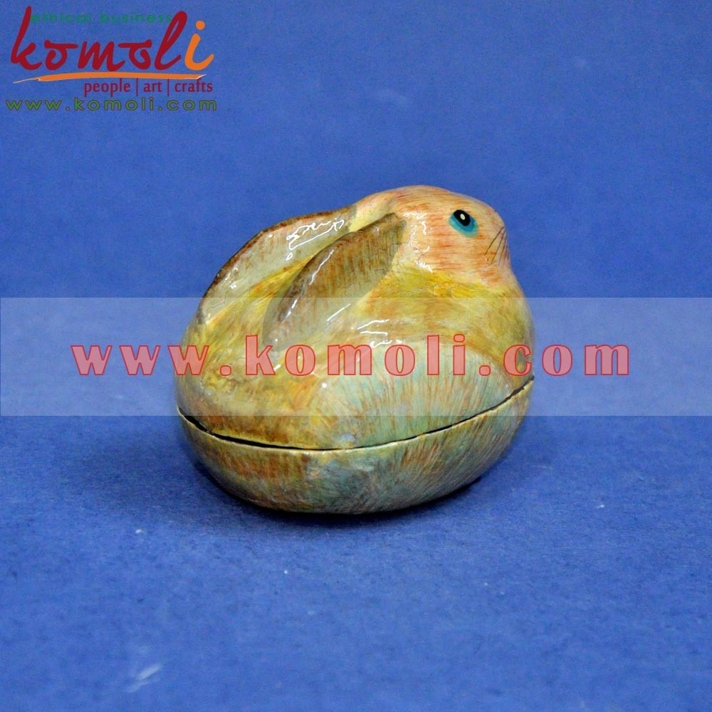 Hand painted paper mache animal shaped keepsake easter egg box gift boxes