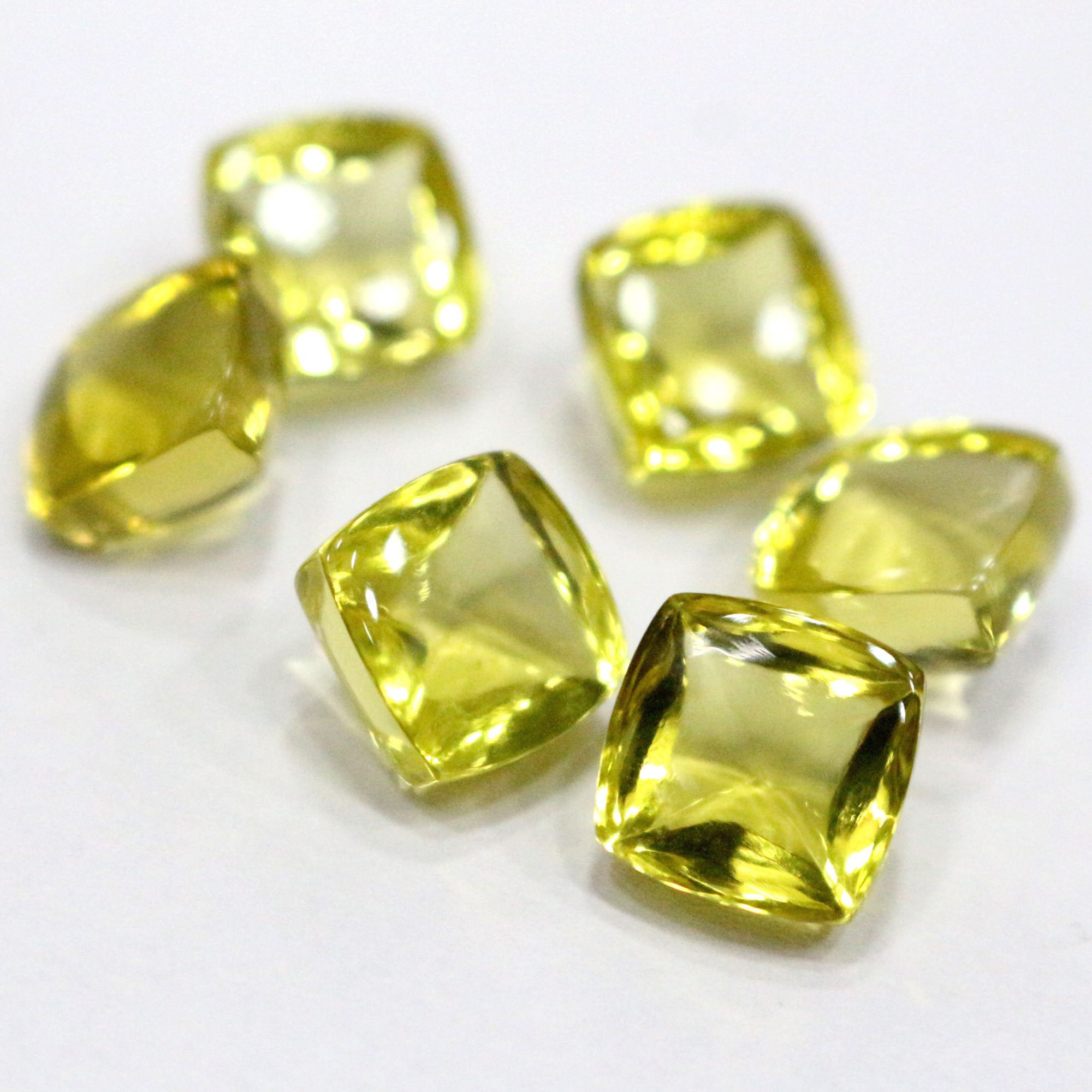 High Quality Lemon Quartz Sugarloaf Gemstone 8-10 mm Cabochon Loose Semi Precious Stone for Gold Silver Jewelry Making