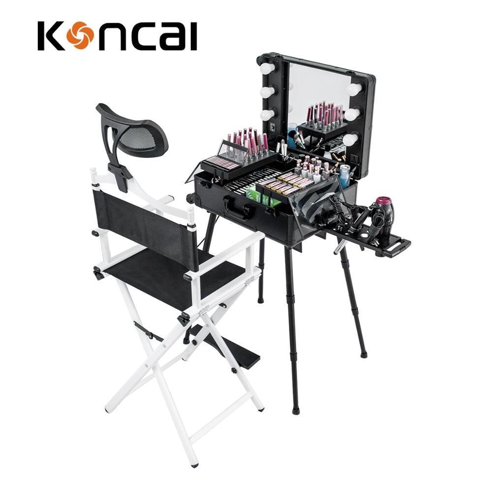 BSCI members Aluminum professional luxury portable foldable beauty salon barber artist director Makeup Chair with Headrest