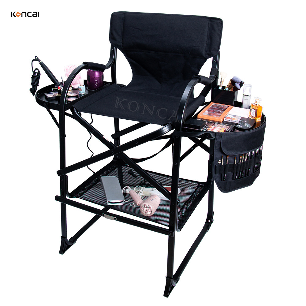 KONCAI Portable Foldable High Aluminum Telescopic Directors Makeup Chair FAMA factory Aluminum Aldi Lightweight Director Chair