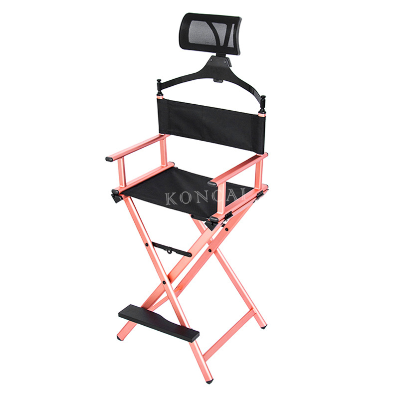 hairdressing nail salon beauty Black Folding Portable Make Up Chair Professional Custom Aluminium Makeup Artist Director Chair