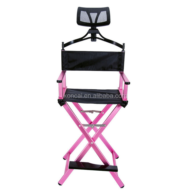 hairdressing nail salon beauty Black Folding Portable Make Up Chair Professional Custom Aluminium Makeup Artist Director Chair