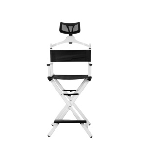 BSCI members Aluminum professional luxury portable foldable beauty salon barber artist director Makeup Chair with Headrest