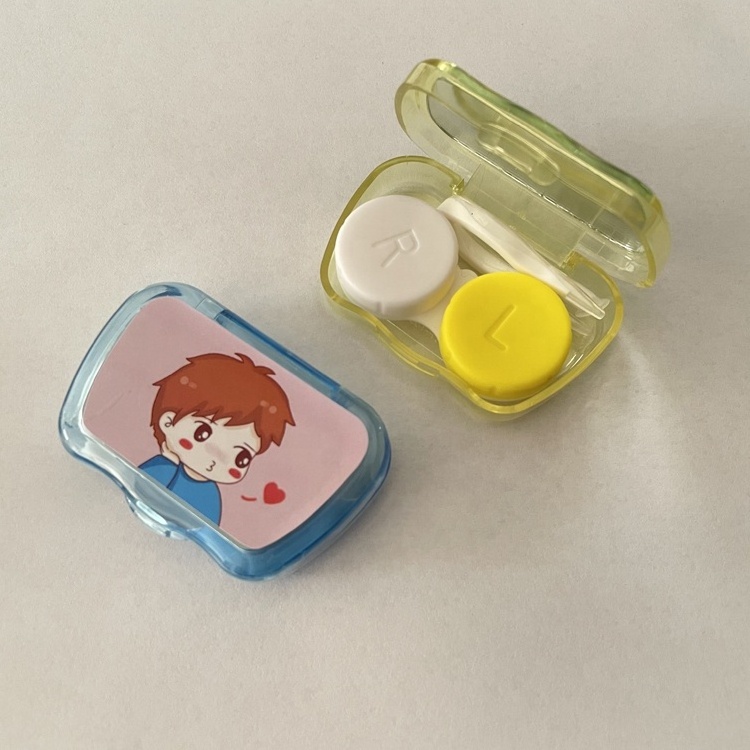 many designs delicate small contact lens travel kits with mirror cute contact cases A-700