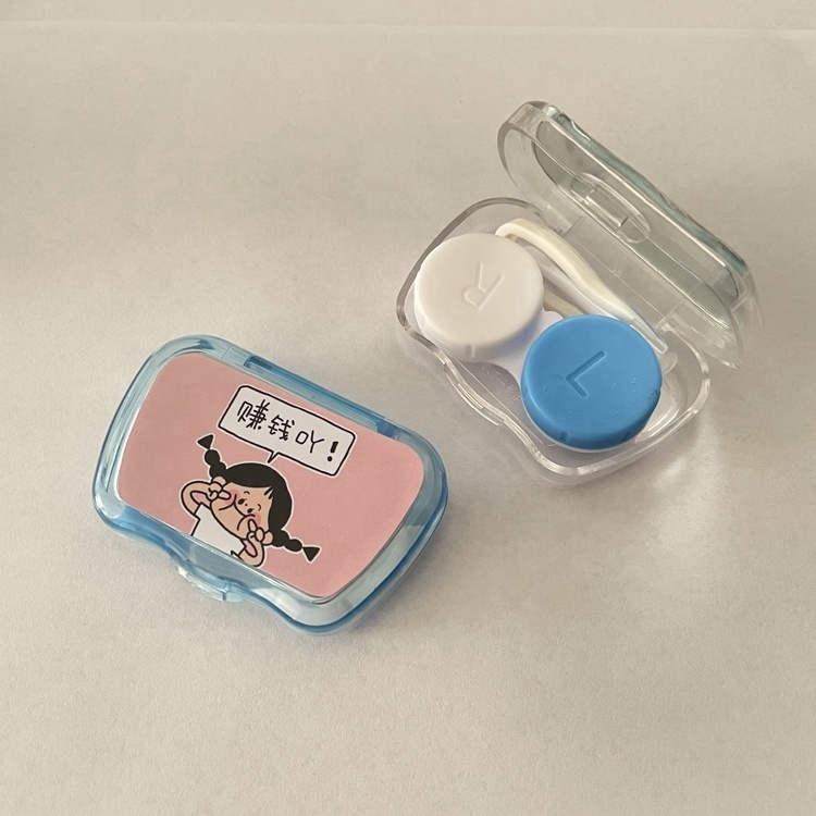 many designs delicate small contact lens travel kits with mirror cute contact cases A-700