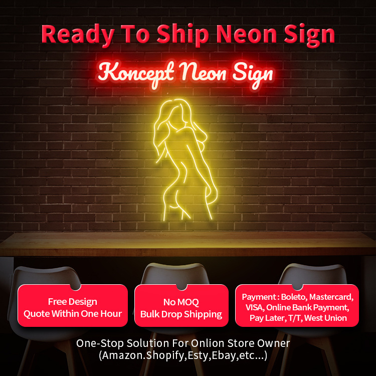 Koncept Drop Shipping 24inch Girl wall sign Neon Light Advertising Custom LED Neon Sign