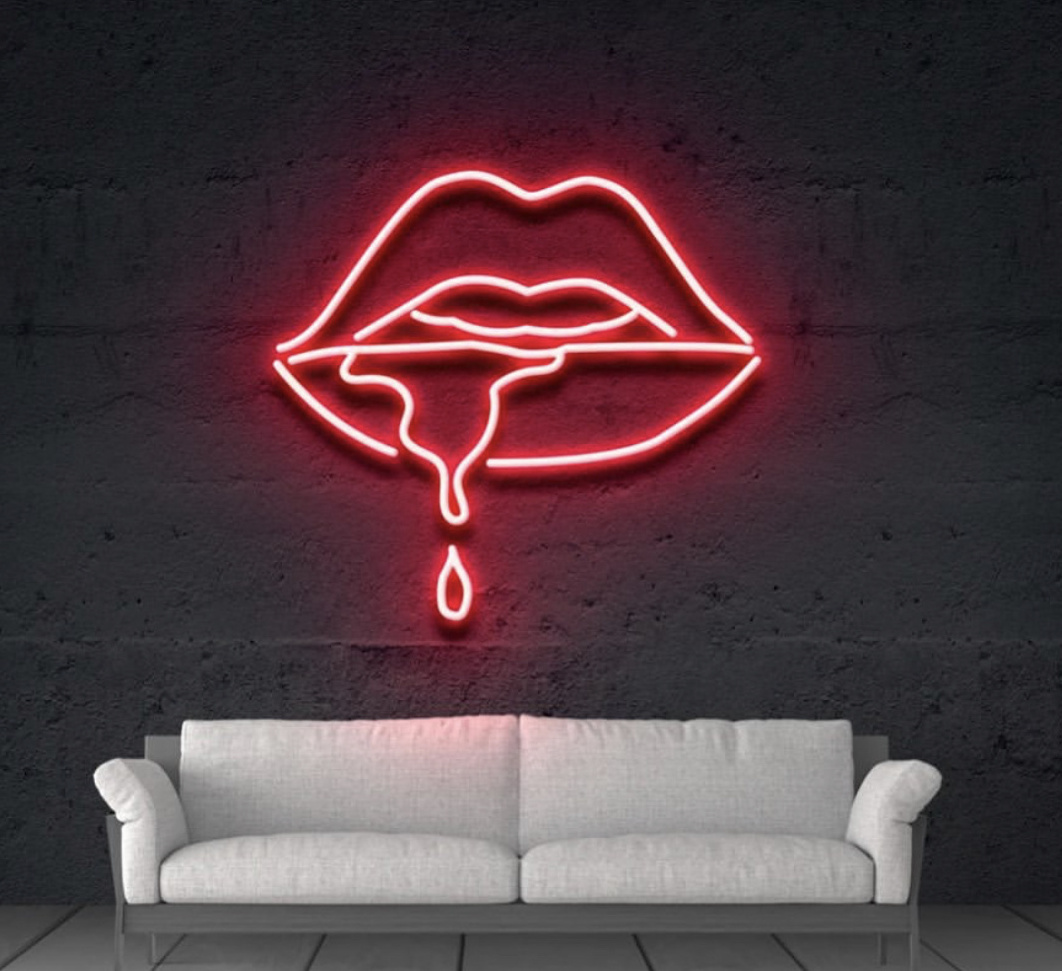 Koncept Drop Shipping 20inch Mouth lips(uv) neon wall Neon Light Advertising Custom LED Neon Sign