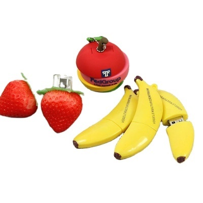 Pendrive Fruits USB Flash Drive 4GB 8GB 16GB 32GB 64G Cartoon banana USB Stick watermelon Memory Stick Flash Disk Avocado/Cherry